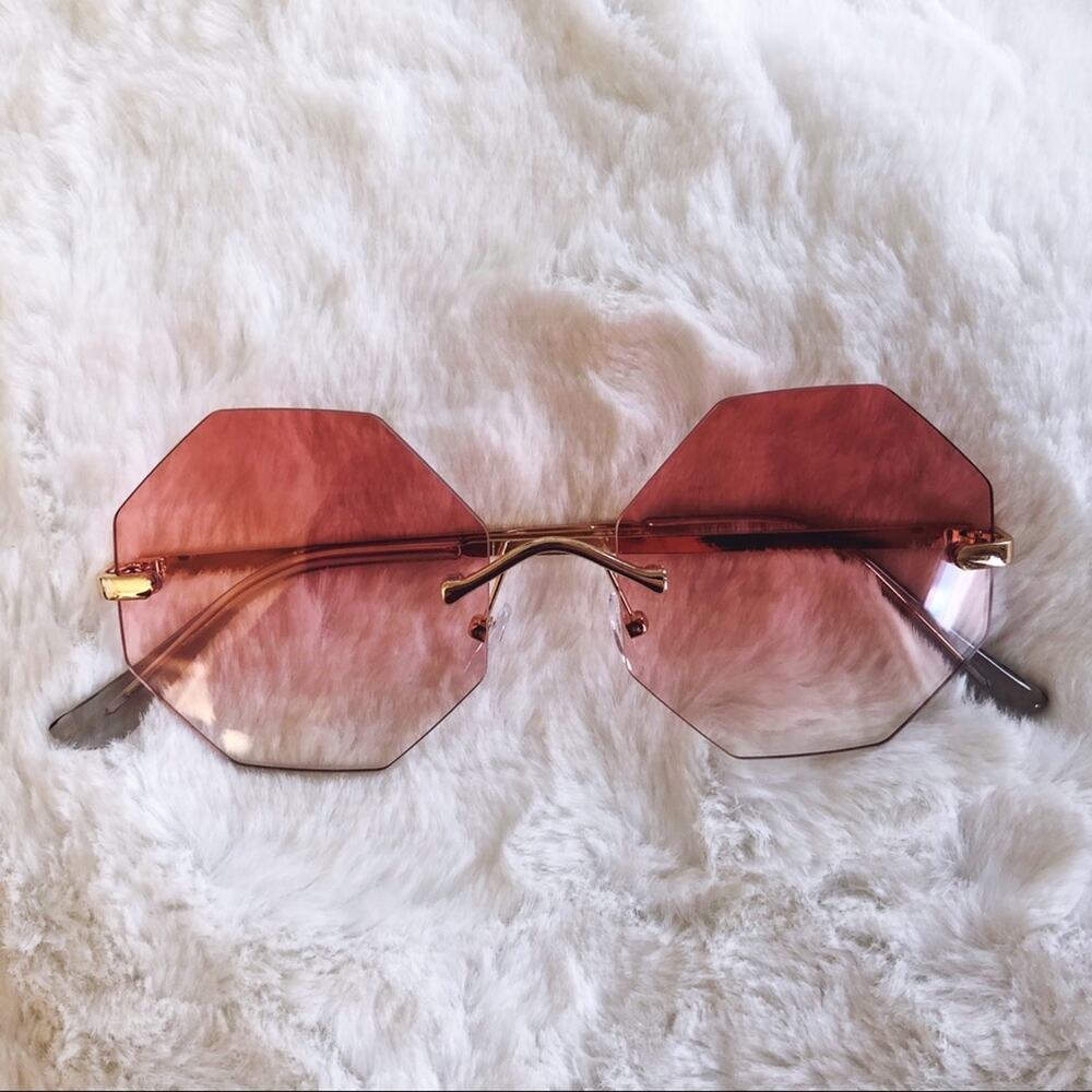 Alaiya Pink Octogonal Ombre Sunglasses